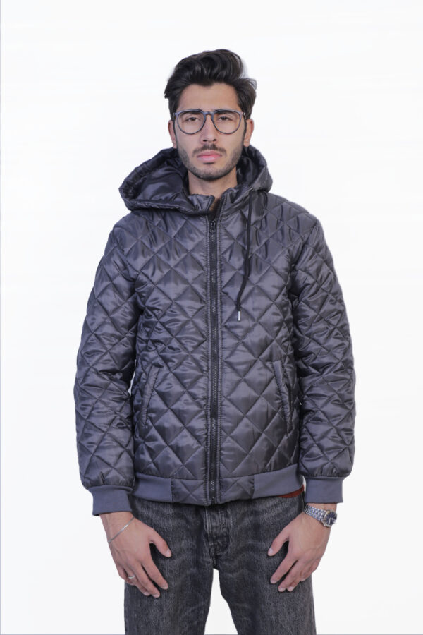 Bomber Jacket with Deattachable Hoodie (Grey)