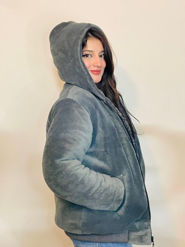 Korean Fur Jacket (Grey) - Image 3