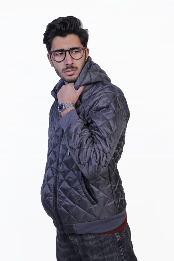 Bomber Jacket with Detachable Hoodie (Grey)